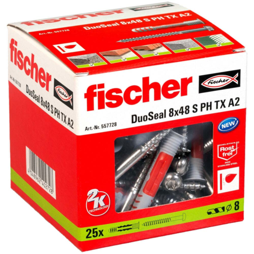 Fischer DuoSeal dyvel S A2 8x48 mm