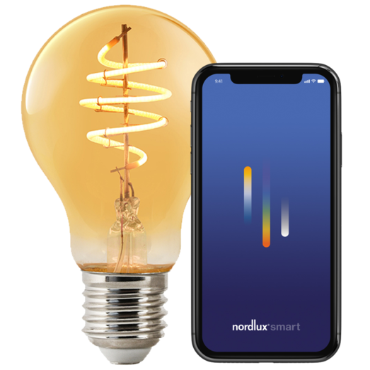Nordlux smart pære LED E27 A60 4,7W ravfarvet