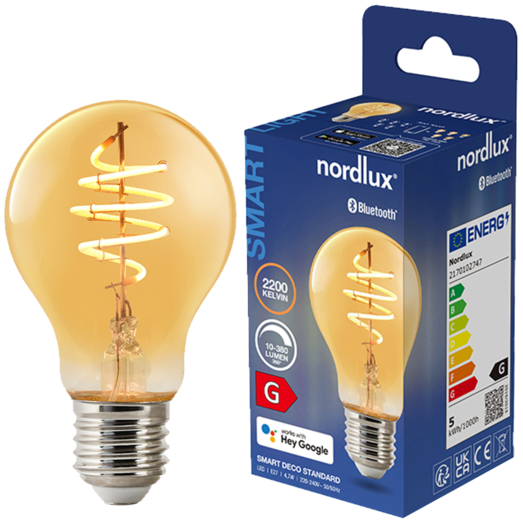 Nordlux smart pære LED E27 A60 4,7W ravfarvet