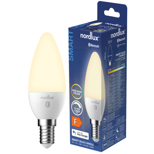 Nordlux smart pære LED E14 C35 4,9W hvid