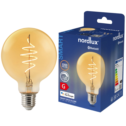 Nordlux smart pære LED E27 G95 4,7W ravfarvet