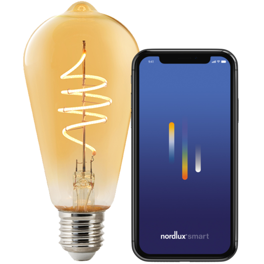 Nordlux smart pære LED E27 ST64 4,7W ravfarvet