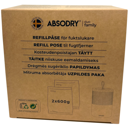 Absodry fugtfjerner Duo Family refill - pk. á 2 ps