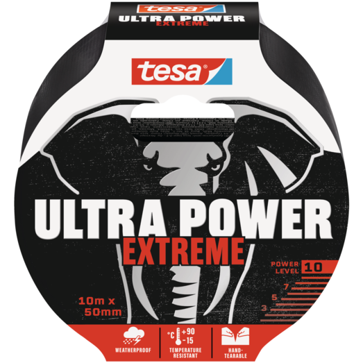 Tesa Ultra Power Extreme reparationstape 10 m x 50 mm sort