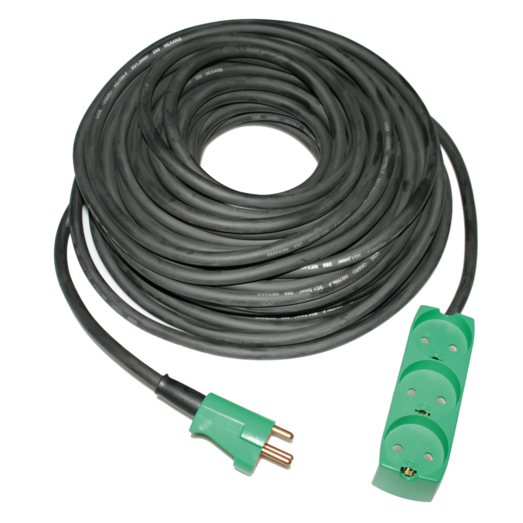 Jo-el neopren kabelsæt 15 m m/3-vejs stikdåse m/jord IP20