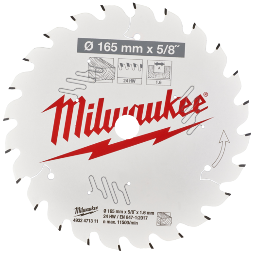 Milwaukee CSB P W rundsavklinge Ø165 mm 24 tænder