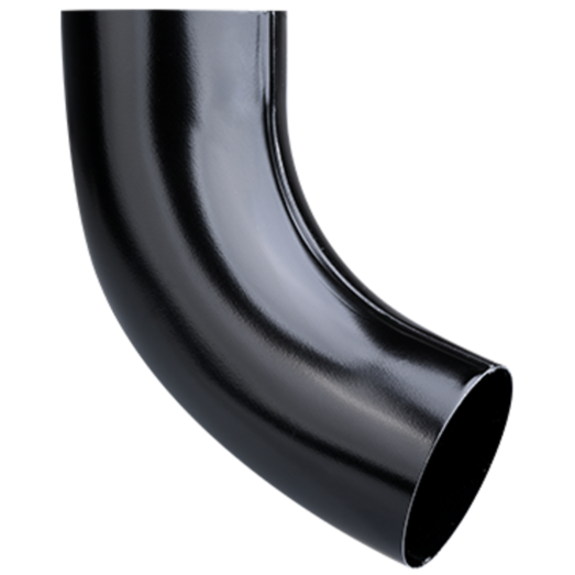 Plastmo bøjning 70°, 75 mm stål sort
