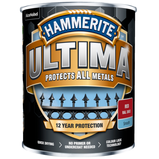 Hammerite Ultima rustbeskyttelse 12 års RAL 3003 rød