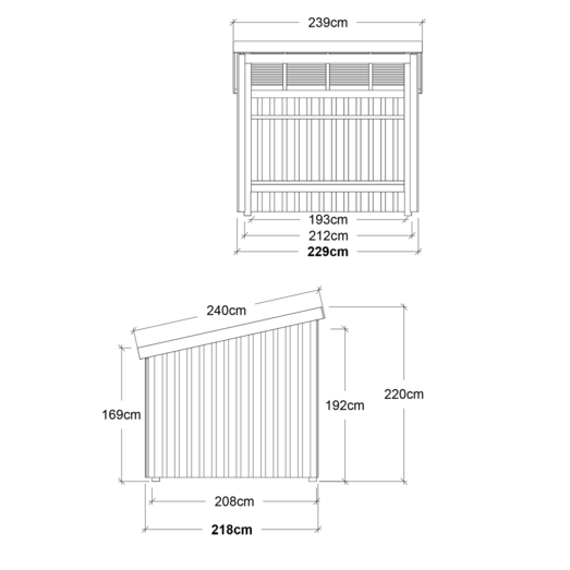 Plus Nordic cykelskur 5 m² modul 1 med åben front