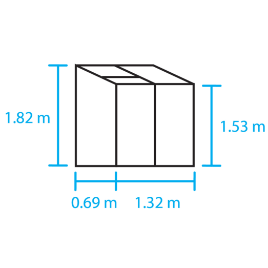 Halls Altan 2 vægdrivhus sort med delt glas 0,91 m²