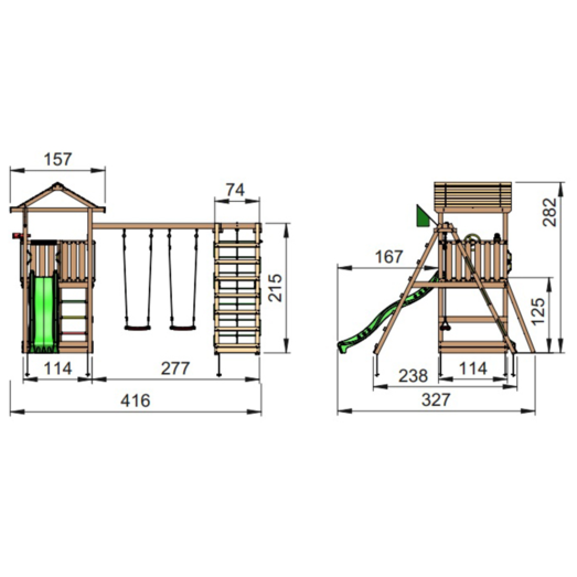 Jungle Gym House legetårn m/climbmodul