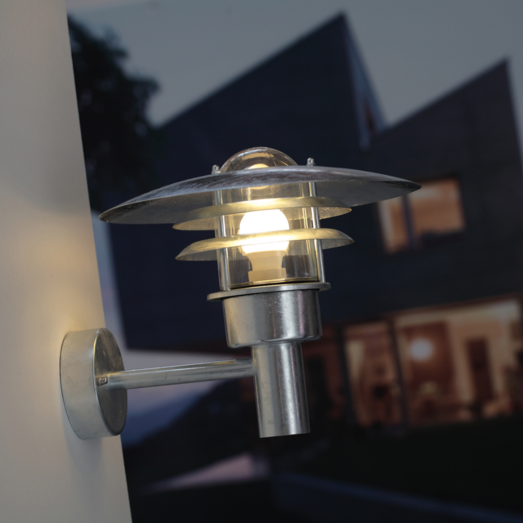 Nordlux Lønstrup 22 væglampe med sensor galvaniseret