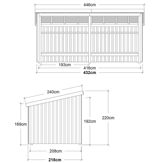 Plus Nordic Multi havehus 9,5 m² 2 moduler med åben front