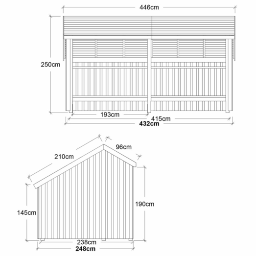 Plus Multi havehus 10,5 m² 2 moduler med åben front