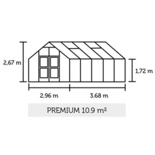Juliana Premium drivhus antracit og sort med polycarbonat 10,9 m²