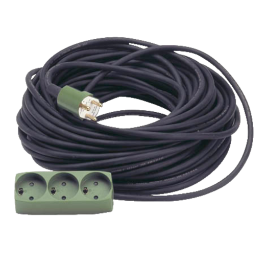 Jo-el neopren kabelsæt 10 m m/3-vejs stikdåse m/jord IP20