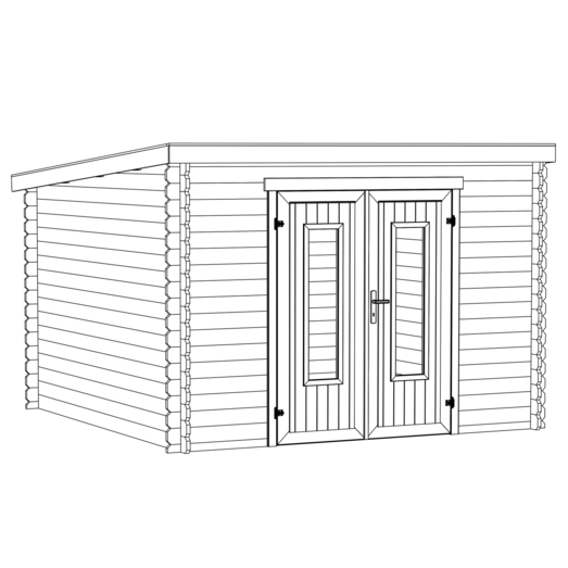 Sacramento hytte med dobbeltdør, 8,2 m²