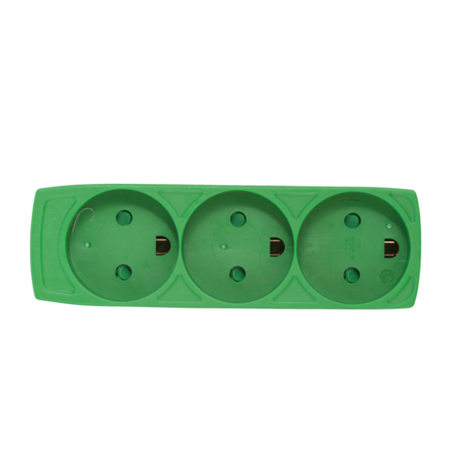 E-Line Stikdåse 3-Vejs m/jord grøn