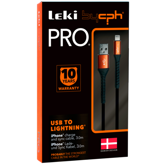 Bycph PRO Kabel - USB til Lightning, 3 m