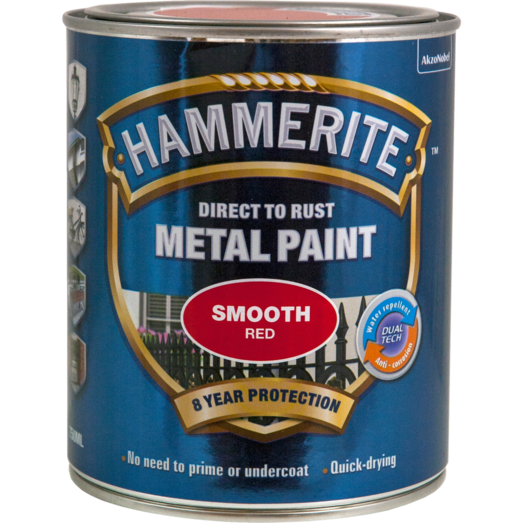 Hammerite glat-effekt metalmaling rød