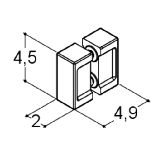 Scanbad Match firkantet greb 4,5x4,9 cm t/ brusedør krom