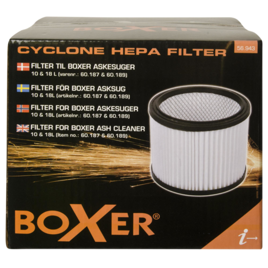 Boxer filter til Cyclone Askesuger, 10 - 18 liter
