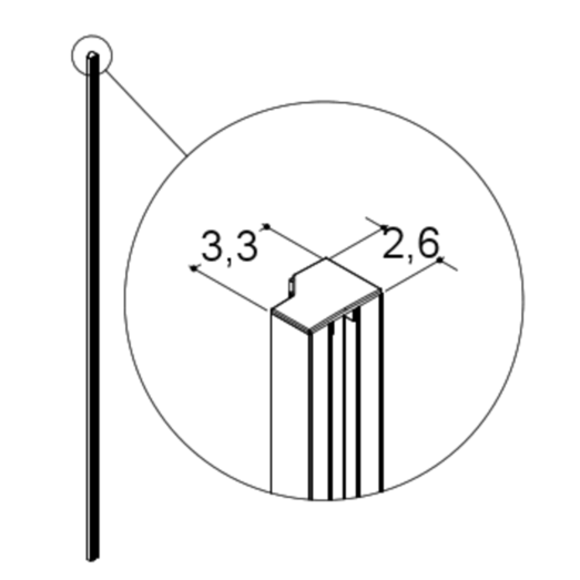 Scanbad Match vægprofil/anslagsliste satin til model A,B,C, smal