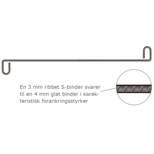 Arminox murbinder, S-binder 14", ribbet, Ø4x340 mm
