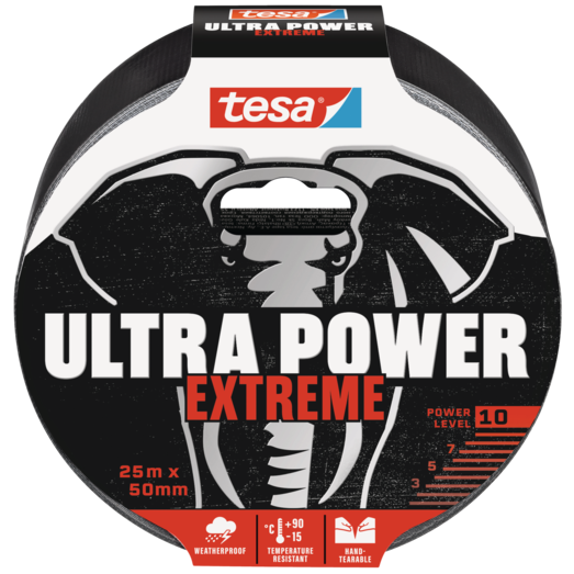 Tesa Ultra Power Extreme reparationstape 25 m x 50 mm sort