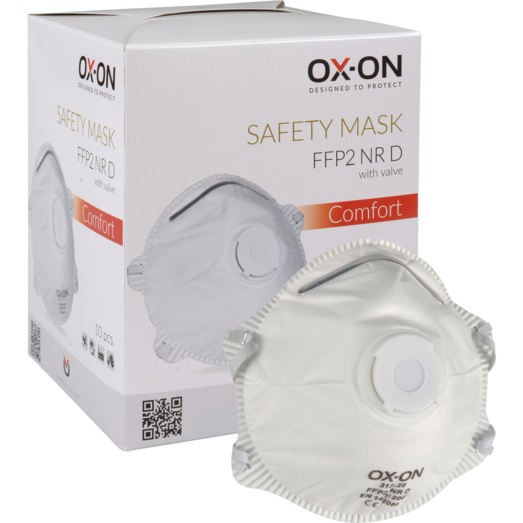OX-ON FFP2D Comfort støvmaske med ventil 10 stk