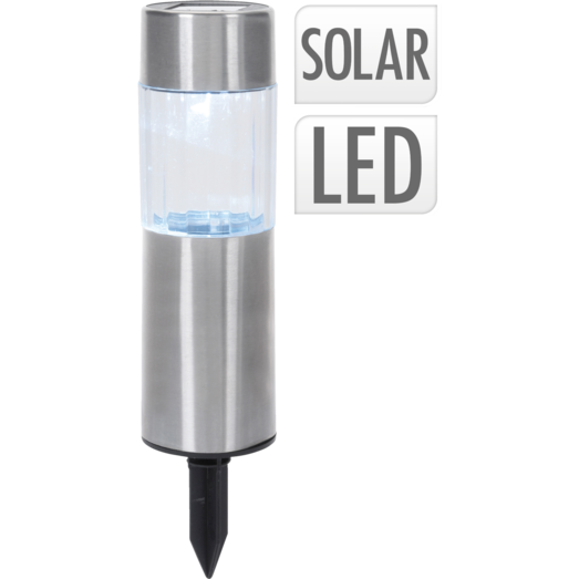 Solar LED lampe H 20 cm stål 