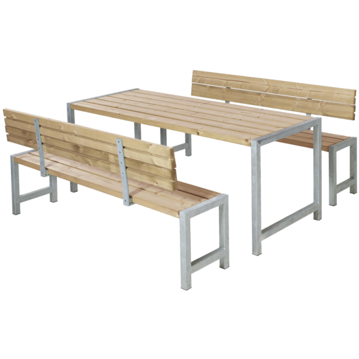 Plus Plankesæt m/2 ryglæn  186 cm  ThermoWood®