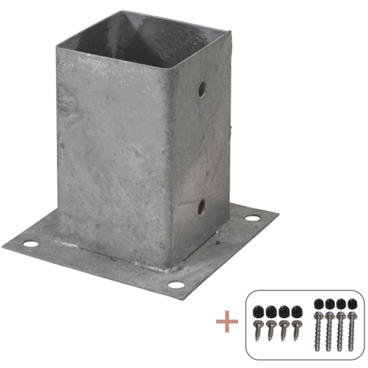 Plus Cubic Stolpefod  9x9 cm stolper  til fundament  m/skruer