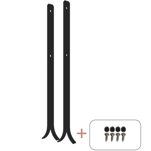 Plus Universale stolpefødder 4x60 cm  til nedstøbning  m/skruer sort
