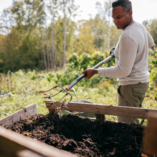 Fiskars ergonomisk kompostgreb grå