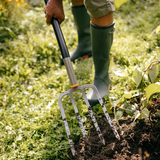 Fiskars ergonomisk havegreb grå