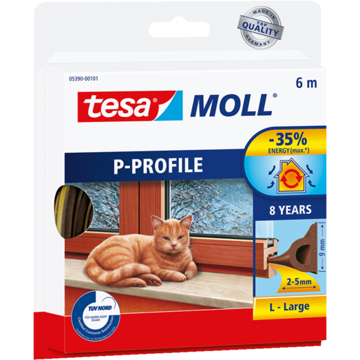 Tesamoll® P-Profil, brun 9 mm x 6 m
