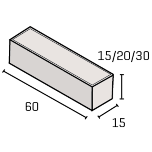 IBF albertslundkantsten lige 30x15x60 cm grå