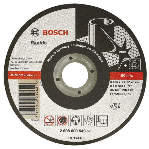 Bosch skæreskive Rapido til rustfristål og metal Ø125 mm