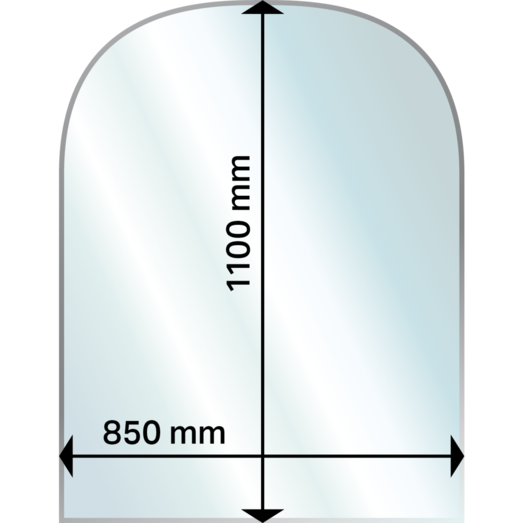 Aduro glas gulvplade halvrunde 6x1100x850 mm