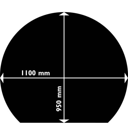 Aduro stålgulvplade rund med bagkant 1100x950 mm 