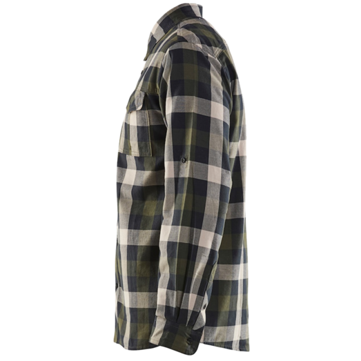 Blåklæder flannel skjorte olivengrøn/sort