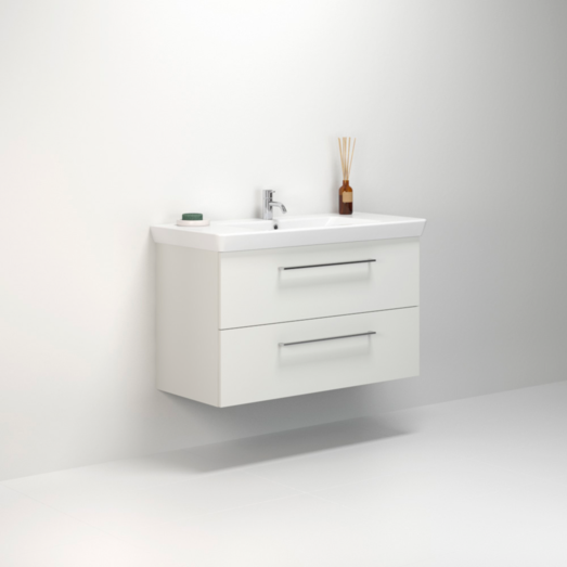 Scanbad Multo+ vaskeskab m/ Lotto XL vask 105 cm mat hvid