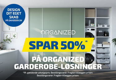 SPAR 50% på Organized gardarobeløsninger