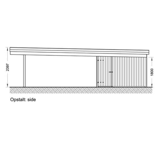 Christian dobbelt carport 836x630 cm uden tag