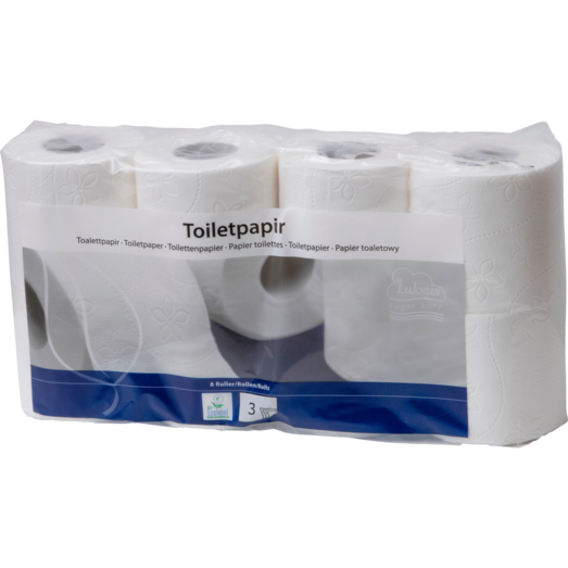 Abena toiletpapir 3-lags 18x9,5cm 8 ruller