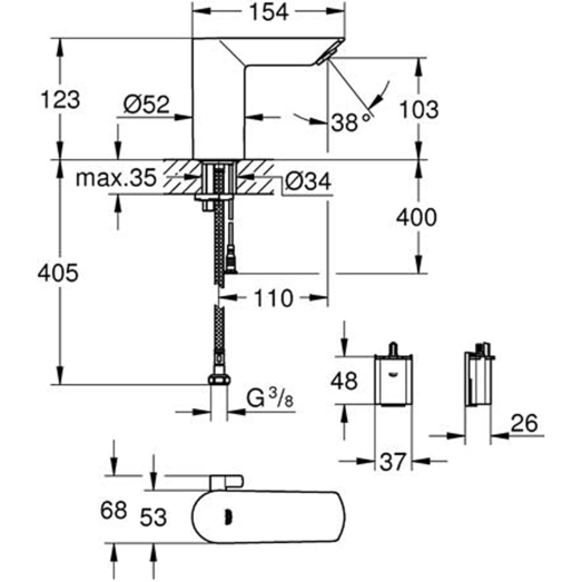 Grohe Bau Cosmo håndvaskarmatur krom