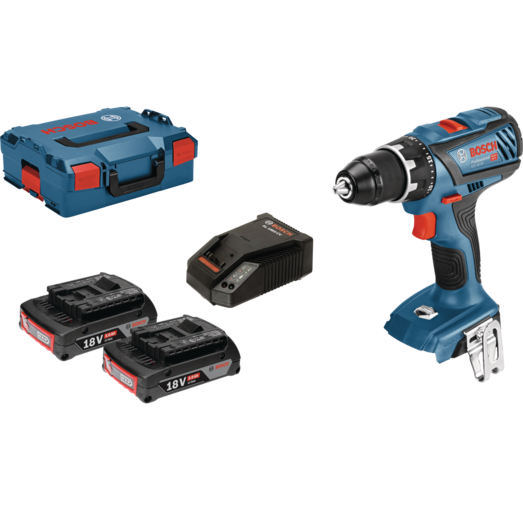 Bosch GSR 18 V-28 akku skruemaskine 2x3,0 Ah i L-Boxx