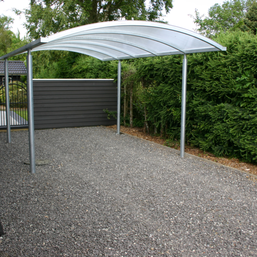 Enkelt stålcarport 3060x5200 mm med buet termotag