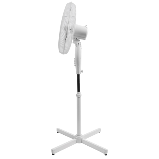 Gulvventilator Ø40 cm 45W 105-130 cm høj - hvid